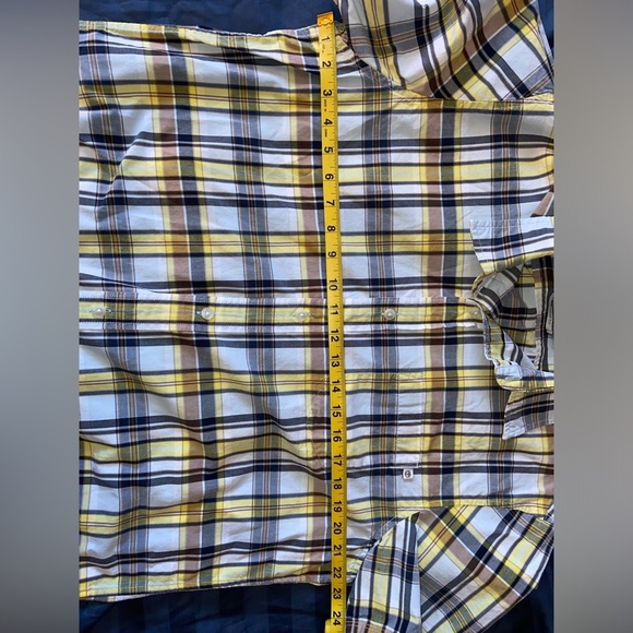 Timberland Men’s Large Plaid Button Down Short Sleeve Shirt - Picture 6 of 6